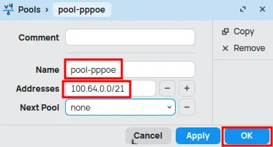 Create internet plan profiles for MikroTik PPPoE.