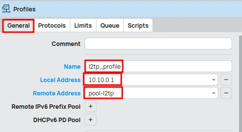 L2TP IPSec profile on MikroTik.