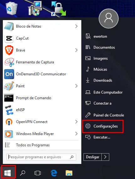 Configurações do Windows para configurar VPN L2TP IPSec no Windows.