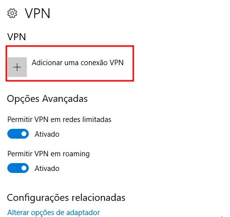 Adicionar uma conexão VPN no VPN L2TP IPSec no Windows.