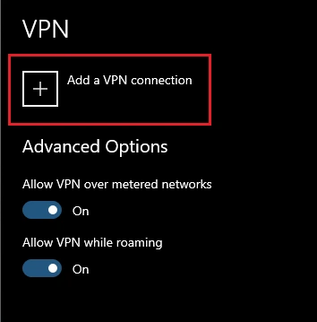 Add a VPN connection for L2TP/IPSec VPN on Windows.