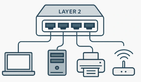 Conexões no Switch de Redes L2.