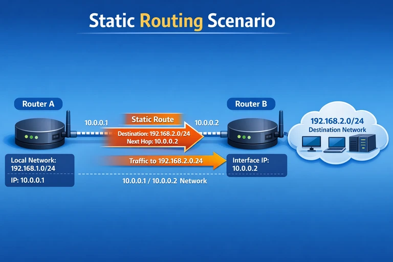 Rota estática em roteadores Huawei