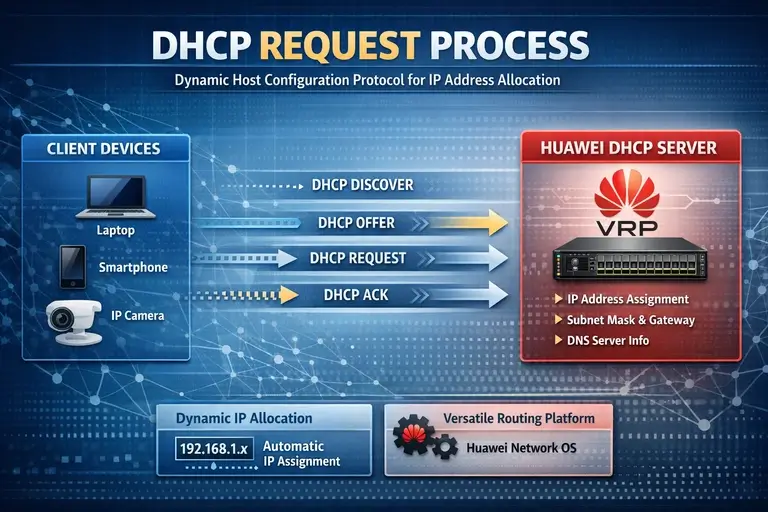 Requisição de IPS para o Servidor DHCP no Huawei VRP.